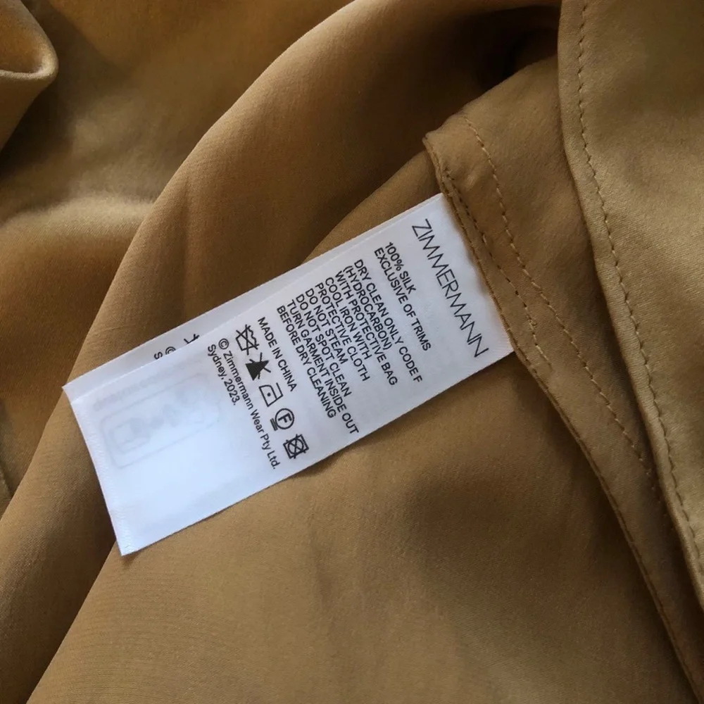 ZIMMERMANN Silk Billow Midi Dress - Gold - Picture 7 of 10